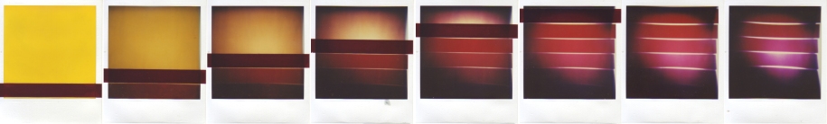 the Red Tape Sequence adhesive tape on polaroid pictures